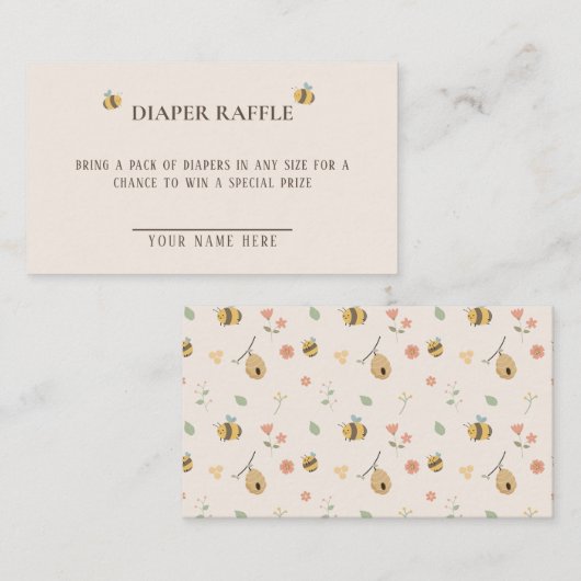 Een klein babee is onderweg, bijen baby shower informatiekaartje (Voorkant / Achterkant)