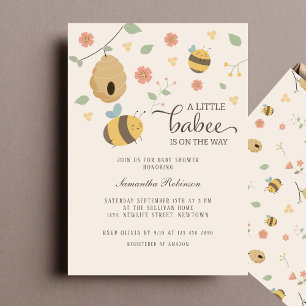 Een klein babee is onderweg, bijen baby shower kaart