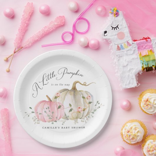 Een klein Baby shower Bord van een pumpkin-meisje (Feest)