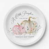 Een klein Baby shower Bord van een pumpkin-meisje (Voorkant)