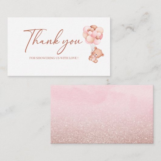 Een klein baby shower dank je omsluiting informatiekaartje (Voorkant / Achterkant)