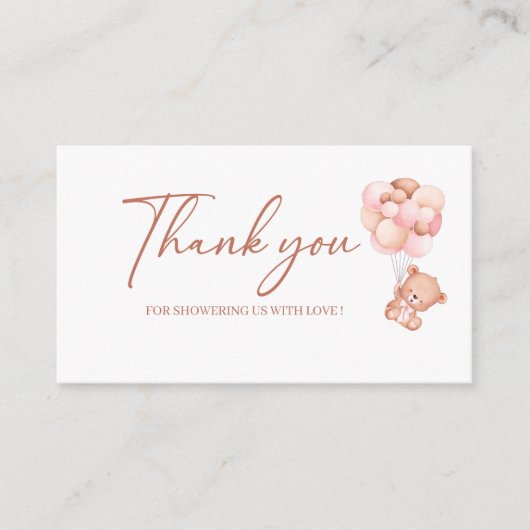 Een klein baby shower dank je omsluiting informatiekaartje (Voorkant)