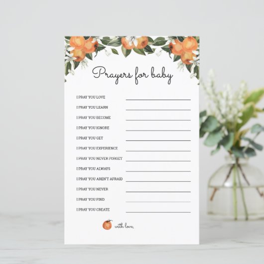 Een klein Baby shower gebeden voor Baby Kaarten (Staand voorkant)