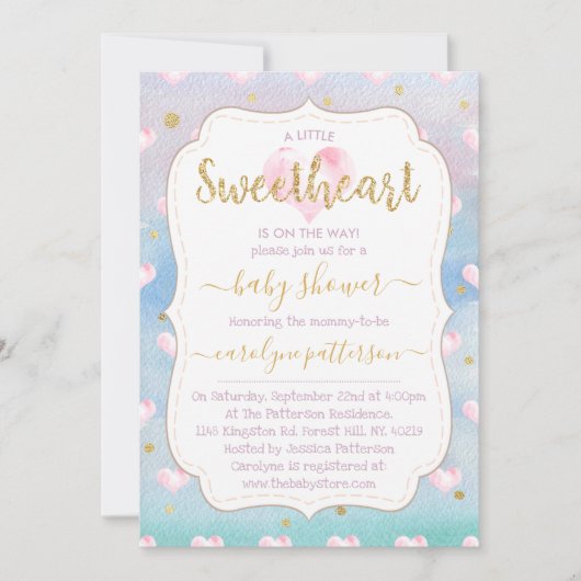 Een klein Baby shower Kaart (Voorkant)