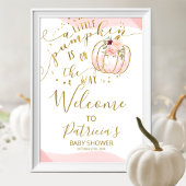 Een klein Baby shower met pompoenen Poster