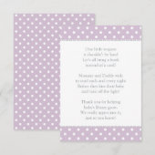 Een klein Baby shower met verzoekschrift Lavender Informatiekaartje (Voorkant / Achterkant)