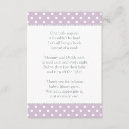 Een klein Baby shower met verzoekschrift Lavender Informatiekaartje
