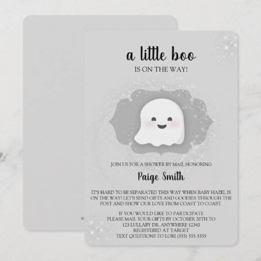 Een klein Baby shower per mail Kaart (Voorkant / Achterkant)