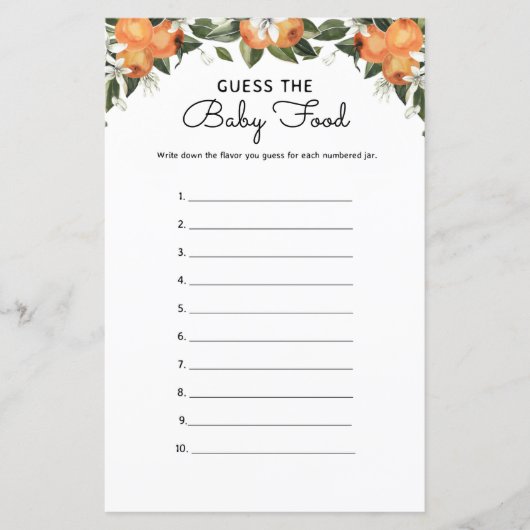 Een klein Baby shower raadt het Baby-spel (Voorkant)