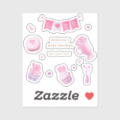Een klein Baby shower Sticker (Vel)