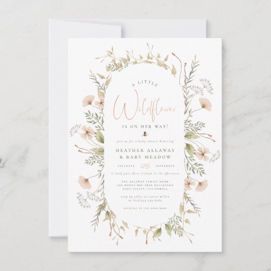 Een klein Baby shower van de Boho Bee Girl Kaart (Voorkant)