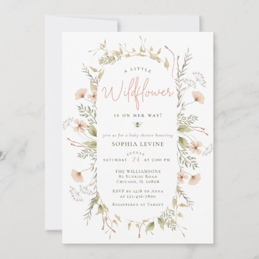 Een klein Baby shower van de Boho Bee Girl Kaart (Voorkant)