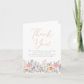 Een klein Baby shower van de Boho Girl-bloem Bedankkaart (Voorkant)