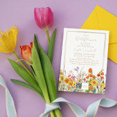 Een klein Baby shower van de Boho Girl-bloem Kaart