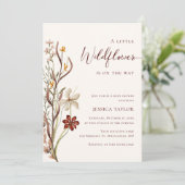 Een klein Baby shower van de Boho Girl-bloem Kaart (Staand voorkant)