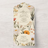 Een klein Baby shower van een meisje met wilde blo All In One Uitnodiging (Binnen)