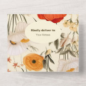 Een klein Baby shower van een meisje met wilde blo All In One Uitnodiging (Achterkant)