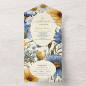 Een klein Baby shower van een meisje met wilde blo All In One Uitnodiging (Binnen)