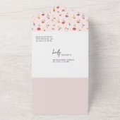 Een klein Baby shower van een meisje met wilde blo All In One Uitnodiging (Buitenkant)