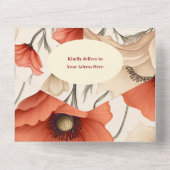 Een klein Baby shower van een meisje met wilde blo All In One Uitnodiging (Achterkant)