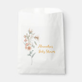 Een klein Baby shower van een meisje met wilde blo Bedankzakje (Voorkant)