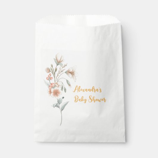 Een klein Baby shower van een meisje met wilde blo Bedankzakje (Voorkant)