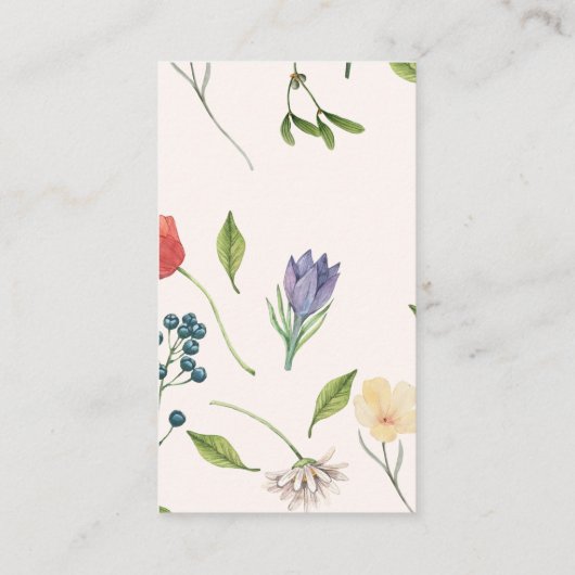 Een klein Baby shower van een meisje met wilde blo Informatiekaartje (Achterkant)