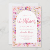 Een klein Baby shower van een meisje met wilde blo Kaart (Voorkant)