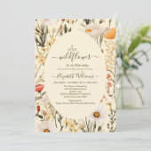 Een klein Baby shower van een meisje met wilde blo Kaart (Staand voorkant)