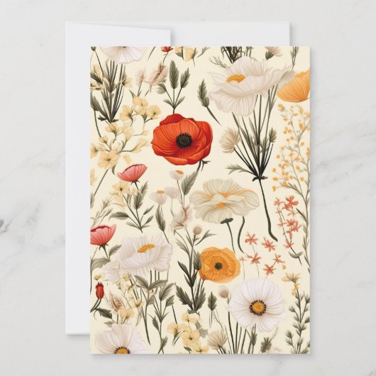 Een klein Baby shower van een meisje met wilde blo Kaart (Achterkant)