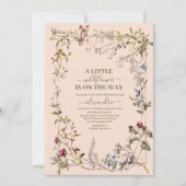 Een klein Baby shower van een meisje met wilde blo Kaart (Voorkant)