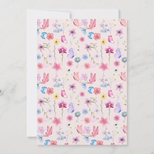 Een klein Baby shower van een meisje met wilde blo Kaart (Achterkant)