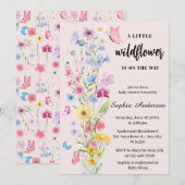 Een klein Baby shower van een meisje met wilde blo Kaart