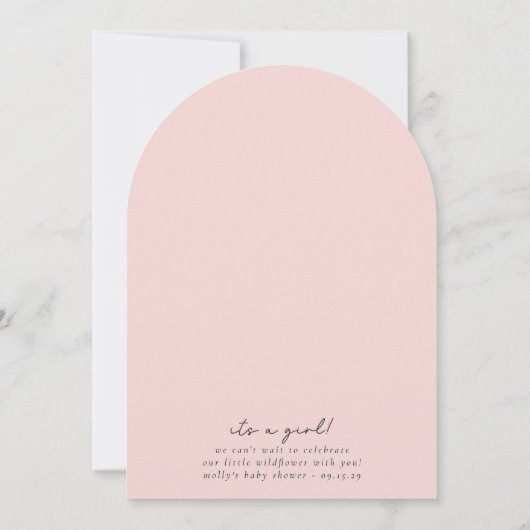 Een klein Baby shower van een meisje met wilde blo Kaart (Achterkant)