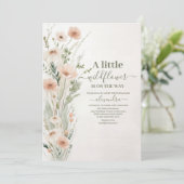 Een klein Baby shower van een meisje met wilde blo Kaart (Staand voorkant)