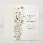 Een klein Baby shower van een meisje met wilde blo Kaart (Voorkant / Achterkant)