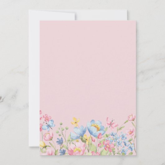 Een klein Baby shower van een meisje met wilde blo Kaart (Achterkant)