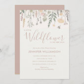 Een klein Baby shower van een meisje met wilde blo Kaart (Voorkant / Achterkant)