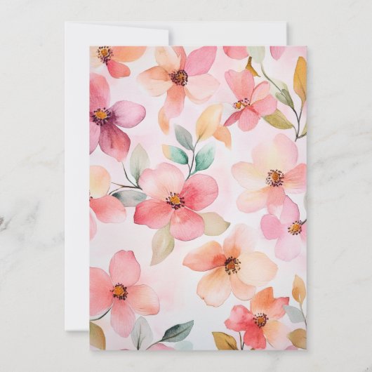 Een klein Baby shower van een meisje met wilde blo Kaart (Achterkant)