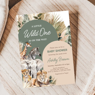 Een klein Baby shower van één Safari-dieren Kaart