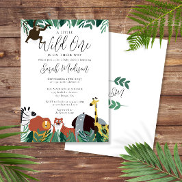 Een klein Baby shower van één Safari-dieren Kaart