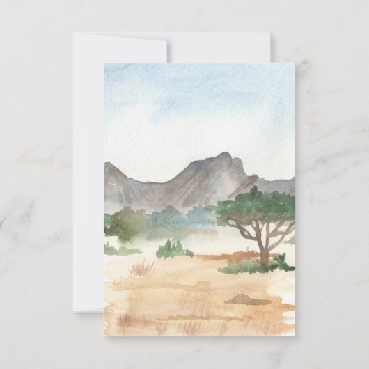 Een klein Baby shower van één Safari-dieren Kaart (Achterkant)