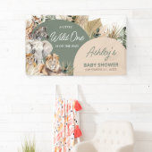 Een klein Baby shower van één Safari-dieren Spandoek (Insitu)