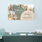 Een klein Baby shower van één Safari-dieren Spandoek (Beurs)