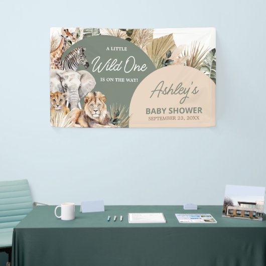 Een klein Baby shower van één Safari-dieren Spandoek (Beurs)