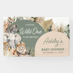 Een klein Baby shower van één Safari-dieren Spandoek