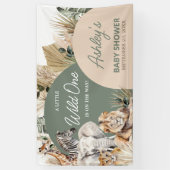 Een klein Baby shower van één Safari-dieren Spandoek (Verticaal)