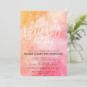 Een klein Baby shower van kleine dame (roze/oranje Kaart (Staand voorkant)