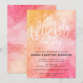 Een klein Baby shower van kleine dame (roze/oranje Kaart (Voorkant / Achterkant)