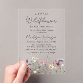 Een klein Baby shower van wilde bloemen Acryl Uitnodigingen (Insitu (Draagbaar))